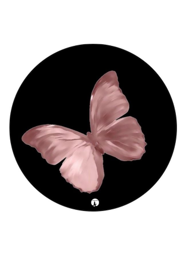 بي بي حامل هاتف بوب سوكيت مطبوع بتصميم فراشة أسود/وردي - Image 2