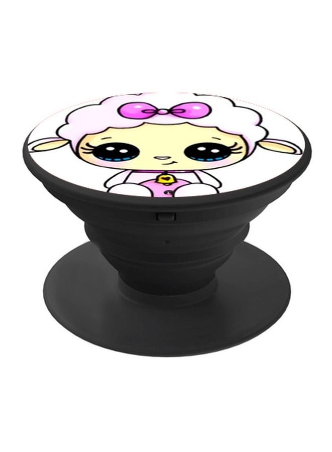 BP Cartoon Printed Pop Socket Phone Holder Black/Pink/Beige - Image 1
