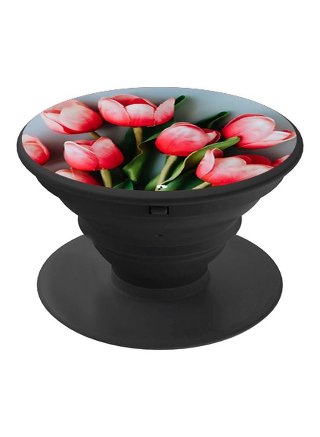 بي بي مقبس حامل الهاتف بطبعة أزهار أسود / أحمر/ أخضر - Image 1