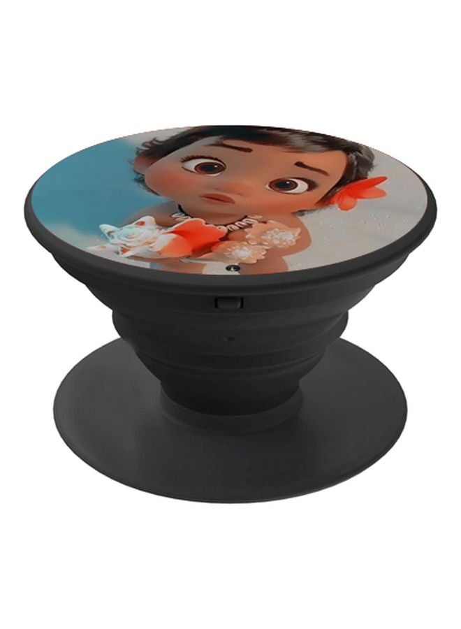 BP Cartoon Printed Pop Socket Phone Holder Brown/Blue/Black - Image 1