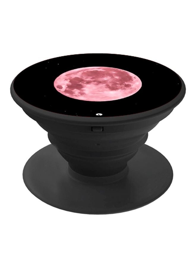 BP Moon Printed Pop Socket Phone Holder Black/Pink - Image 1