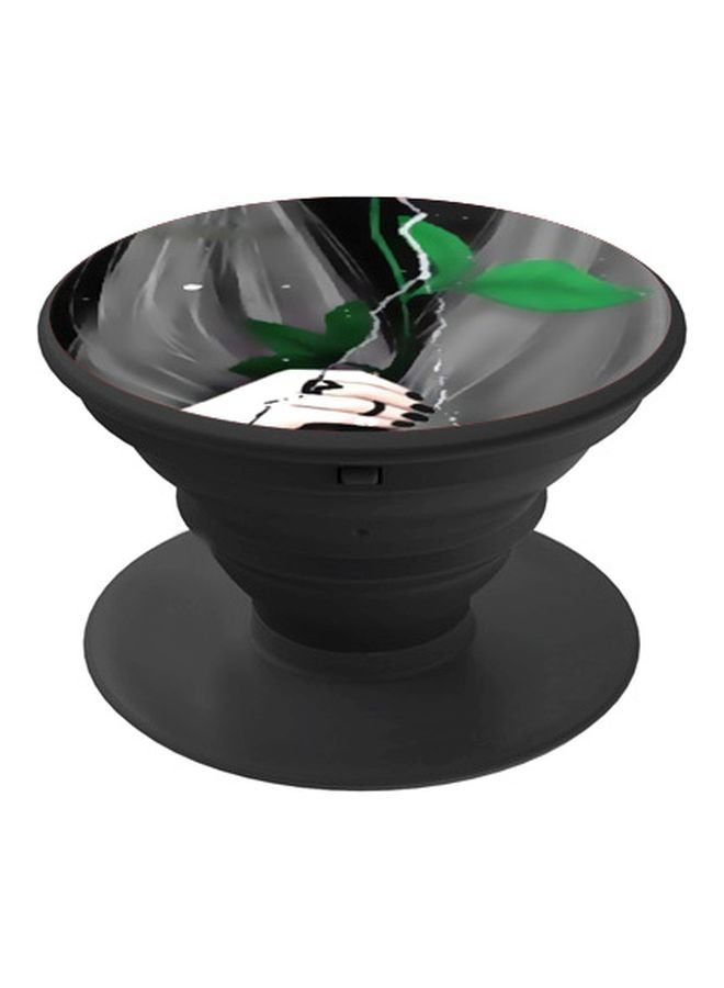 BP Leaf Printed Pop Socket Phone Holder Black/Grey/Green - Image 1