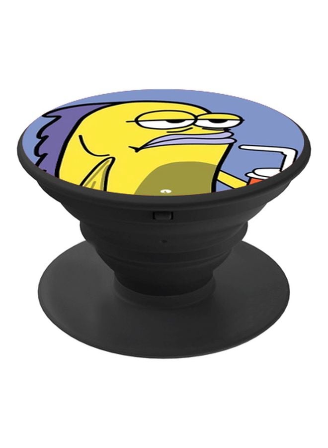 بي بي حامل هاتف على شكل مقبض أصابع منبثق بطبعة رسومات كرتونية أسود/أزرق/أصفر - Image 1