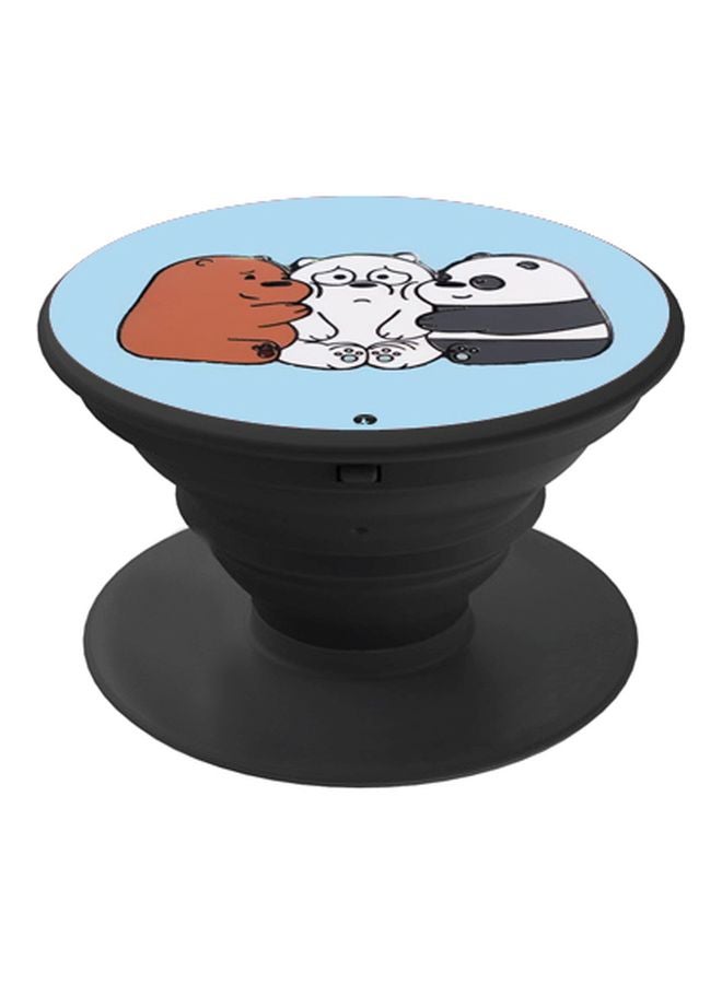 BP Cartoon Printed Pop Socket Phone Holder Black/Blue/White - Image 1