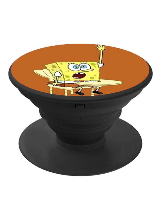 BP SpongeBob SquarePants Printed Pop Socket Phone Holder Black/Brown/Yellow - Image 1