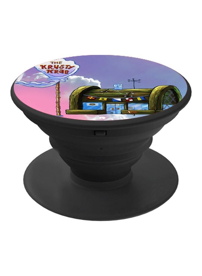 بي بي حامل هاتف على شكل مقبض أصابع منبثق بطبعة رسومات كرتونية أسود/أرجواني/وردي - Image 1