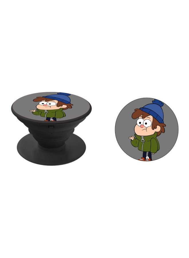 BP Cartoon Printed Pop Socket Phone Holder Black/Green/Grey - Image 2