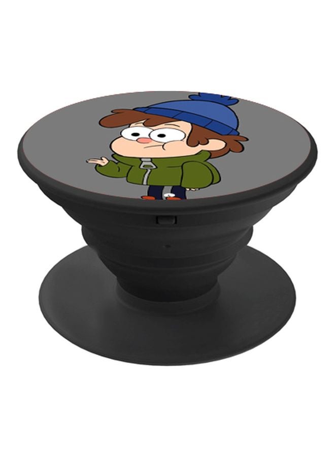 BP Cartoon Printed Pop Socket Phone Holder Black/Green/Grey - Image 1