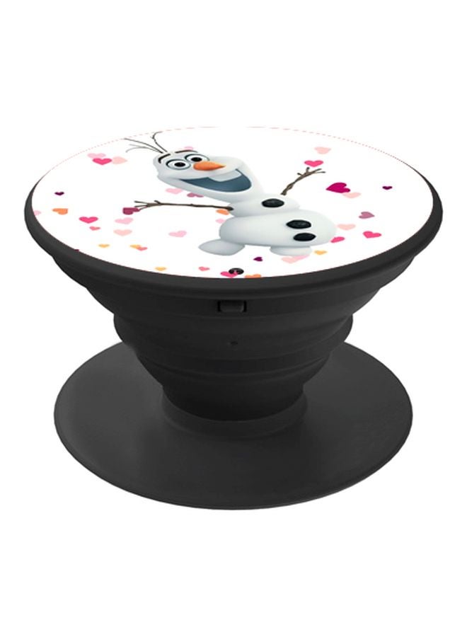 بي بي حامل هاتف على شكل مقبض أصابع منبثق بطبعة رسومات كرتونية أبيض/وردي/أسود - Image 1