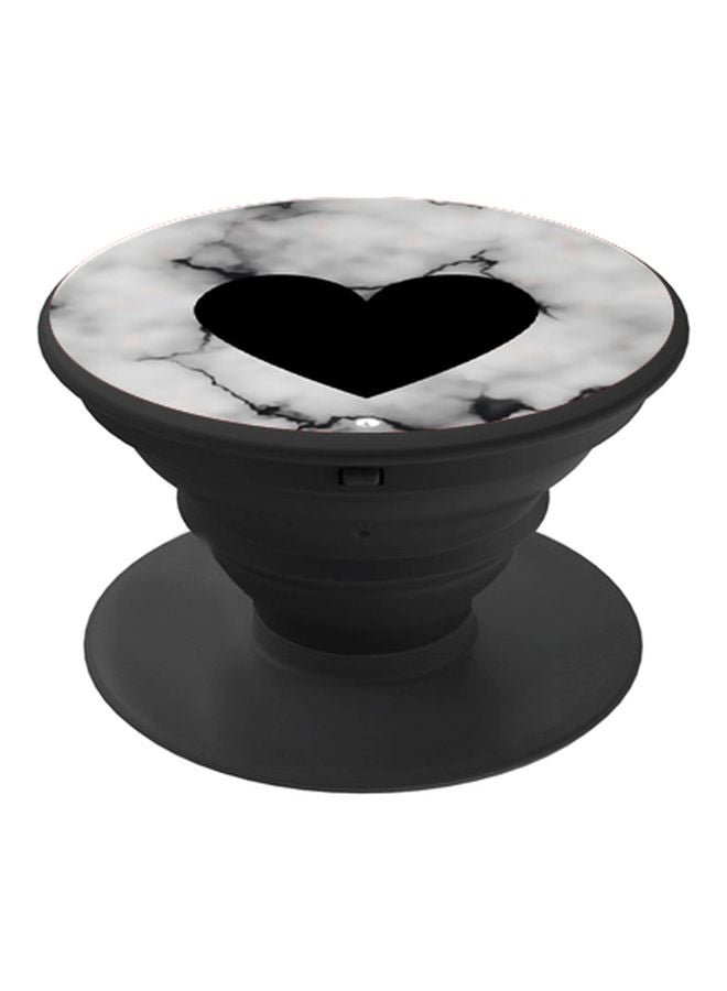 BP Heart Printed Pop Socket Phone Holder Black/Grey - Image 1
