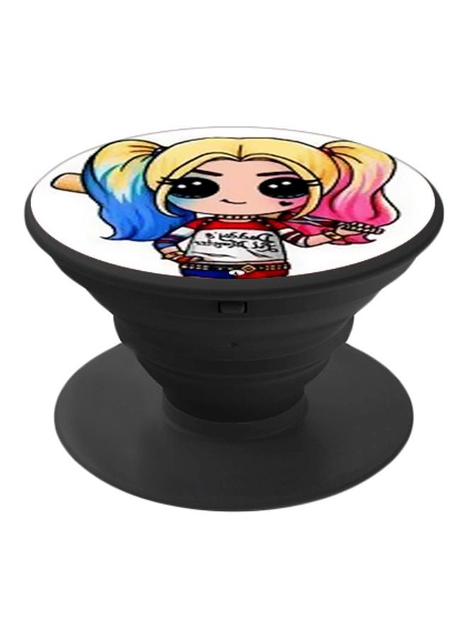 بي بي حامل للهاتف بوب سوكيت مزين بطبعة شخصية من فيلم "Suicide Squad" أبيض/وردي/أسود - Image 1