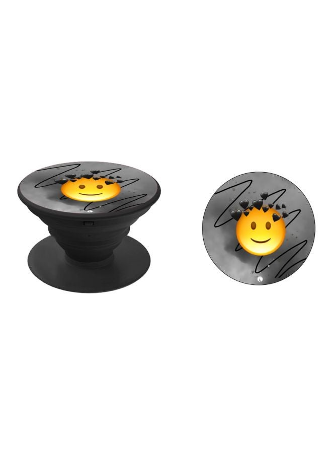 BP Emoji Printed Pop Socket Phone Holder Grey/Yellow/Black - Image 2