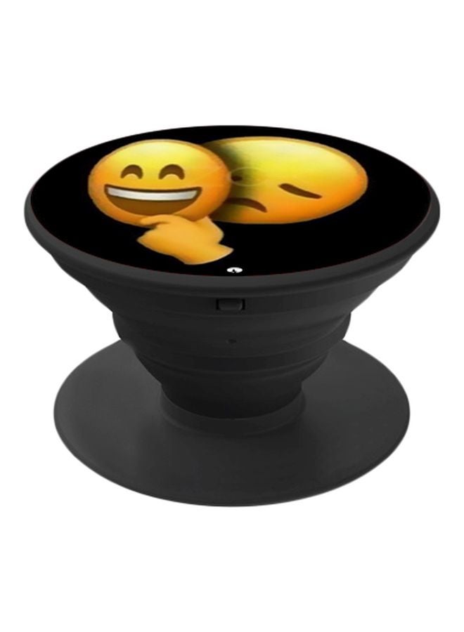 BP Emoji Printed Pop Socket Phone Holder Black/Yellow - Image 1