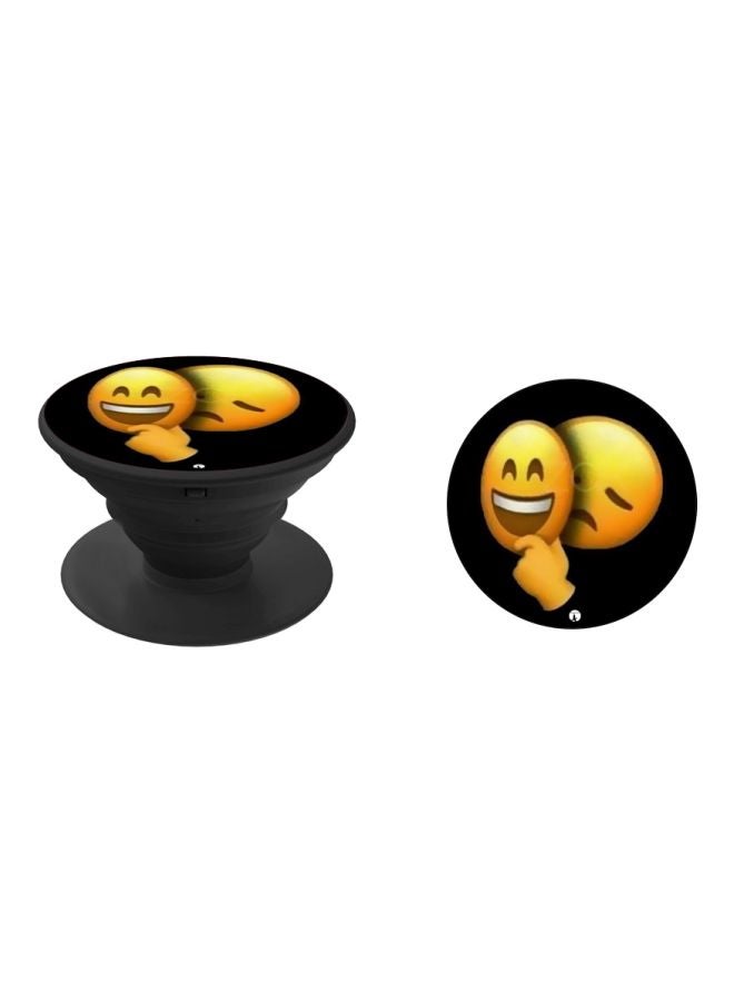 BP Emoji Printed Pop Socket Phone Holder Black/Yellow - Image 2