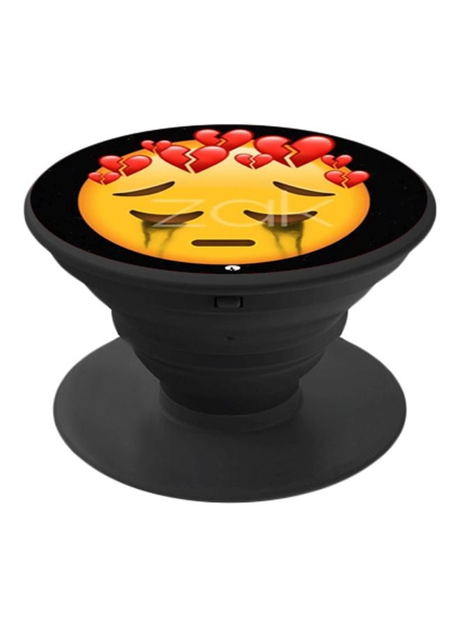 BP Emoji Printed Pop Socket Phone Holder Black/Yellow/Red - Image 1