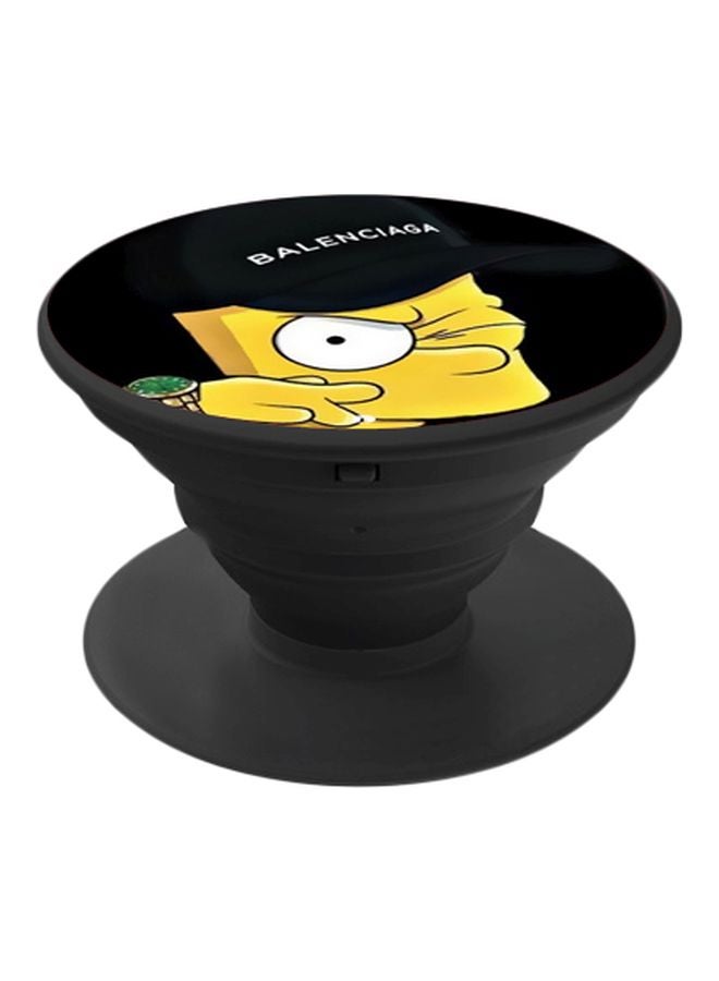 BP Cartoon Printed Pop Socket Phone Holder Black/Yellow/White - Image 1