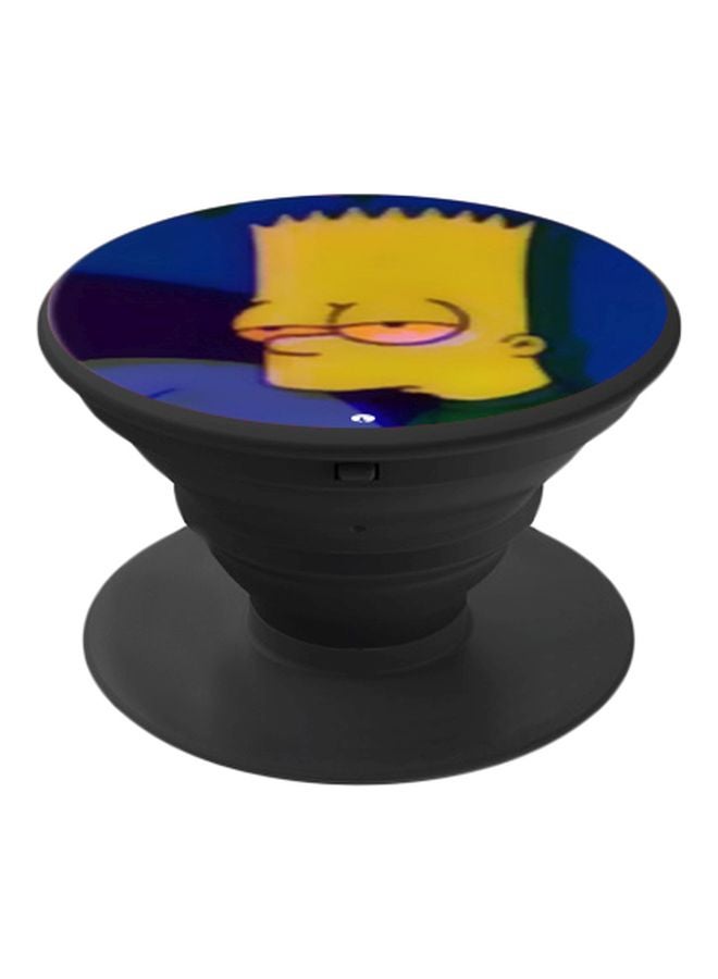 BP Cartoon Printed Pop Socket Phone Holder Black/Yellow/Blue - Image 1