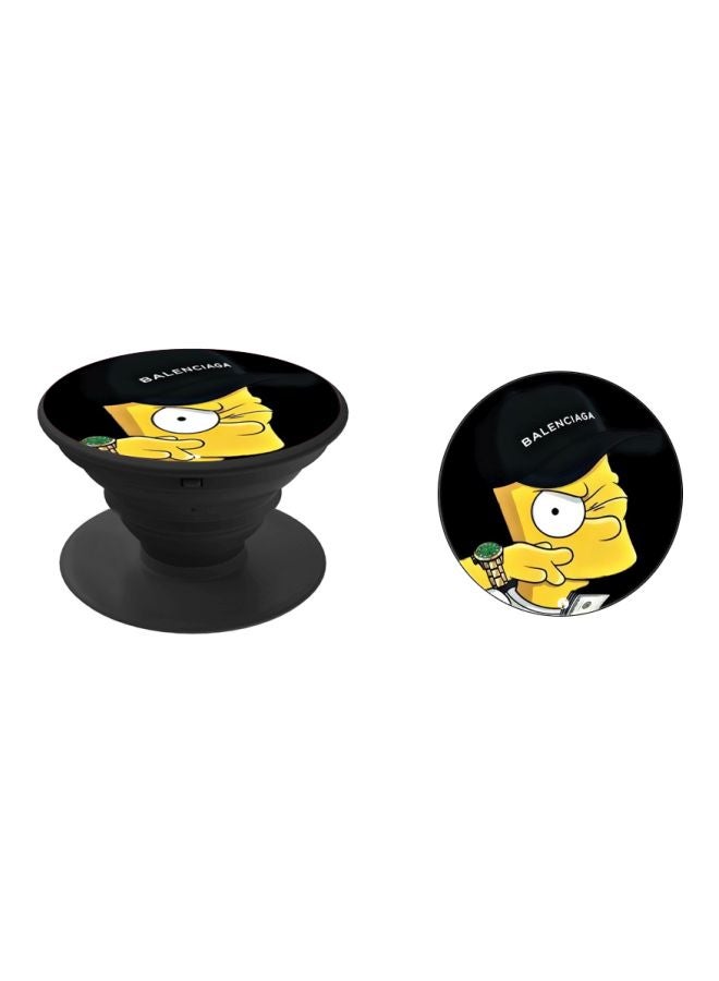 BP Cartoon Printed Pop Socket Phone Holder Black/Yellow/White - Image 2