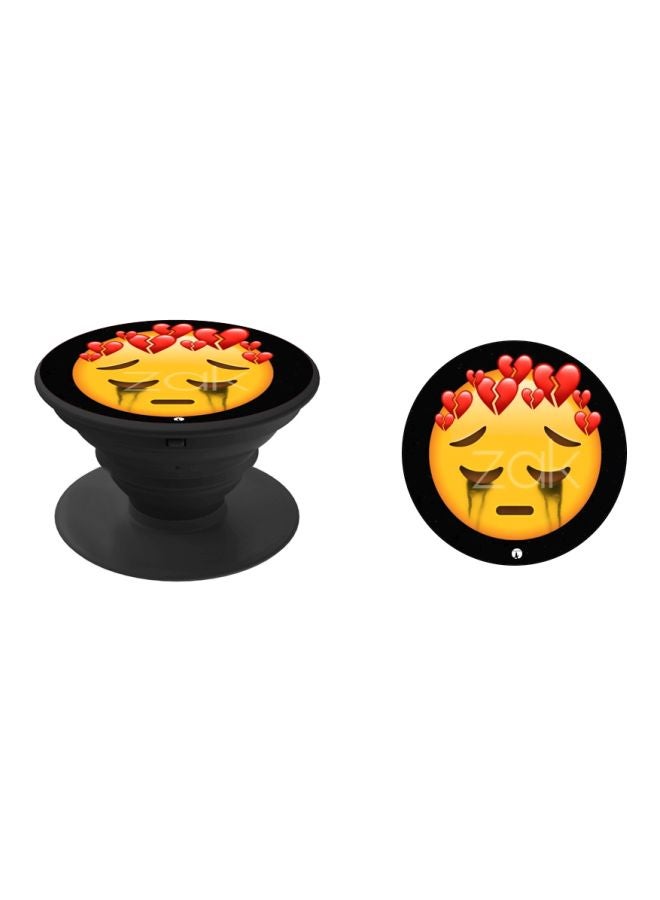 BP Emoji Printed Pop Socket Phone Holder Black/Yellow/Red - Image 2