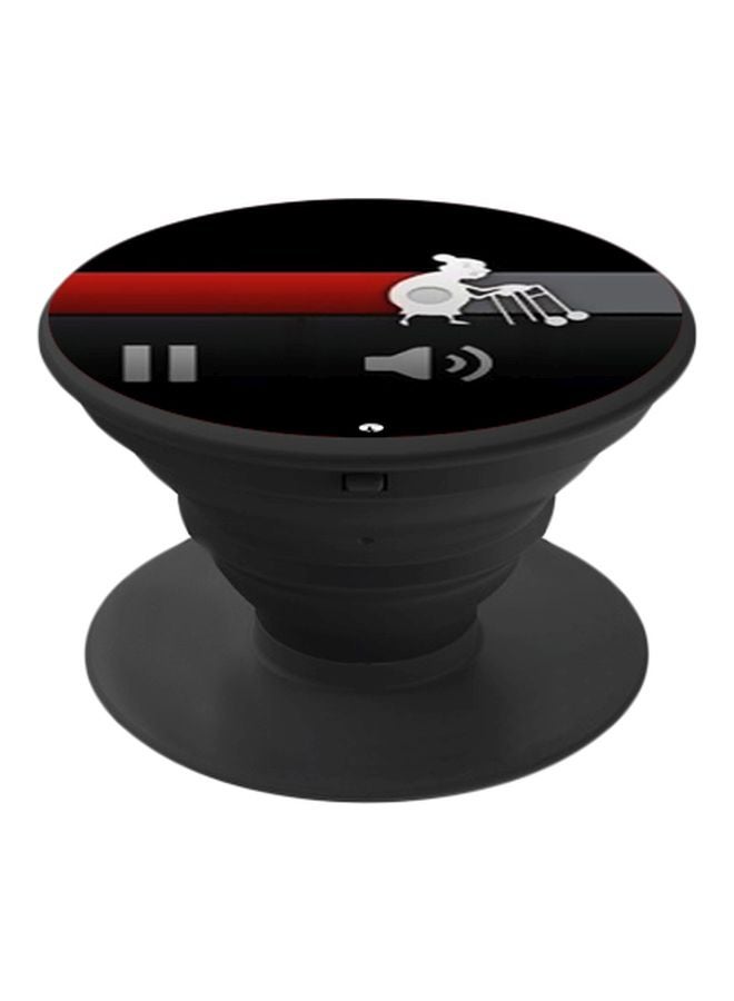 BP Video Graphic Printed Pop Socket Phone Holder Black/Grey/Red - Image 1