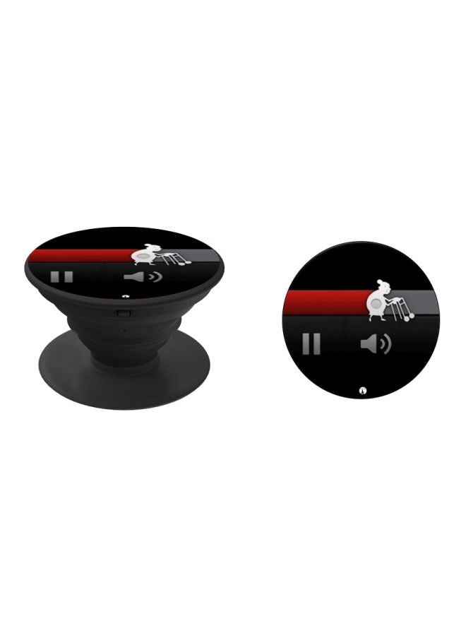 BP Video Graphic Printed Pop Socket Phone Holder Black/Grey/Red - Image 2