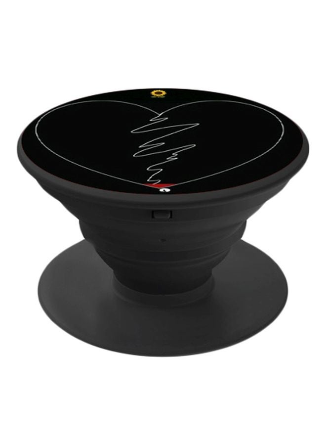 BP Heartbeat Printed Pop Socket Phone Holder Black/White/Yellow - Image 1