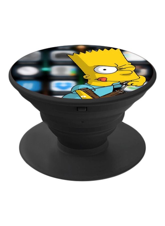 BP Simpsons Printed Pop Socket Phone Holder Black/Yellow/Blue - Image 1