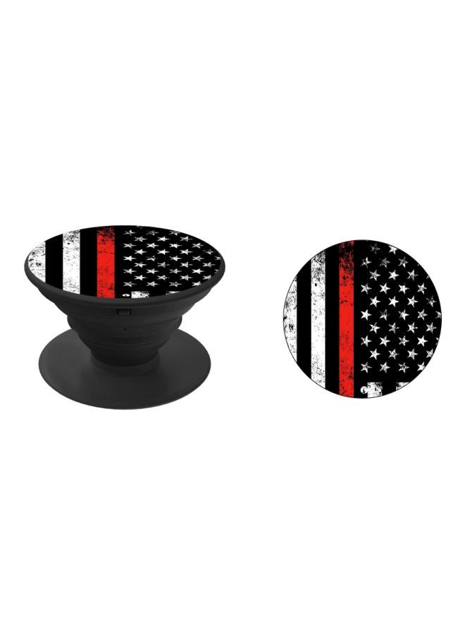BP Star Stripes Printed Pop Socket Phone Holder Black/Red/White - Image 2