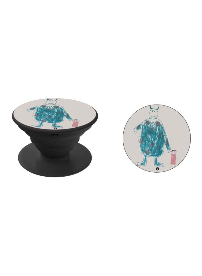 BP Printed Pop Socket Phone Holder Blue/Grey/Pink - Image 2