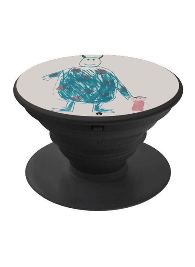 BP Printed Pop Socket Phone Holder Blue/Grey/Pink - Image 1