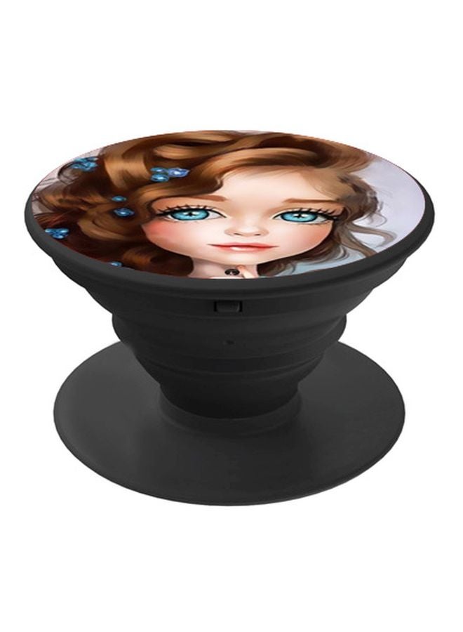 BP Doll Printed Pop Socket Phone Holder Black/Blue/Brown - Image 1