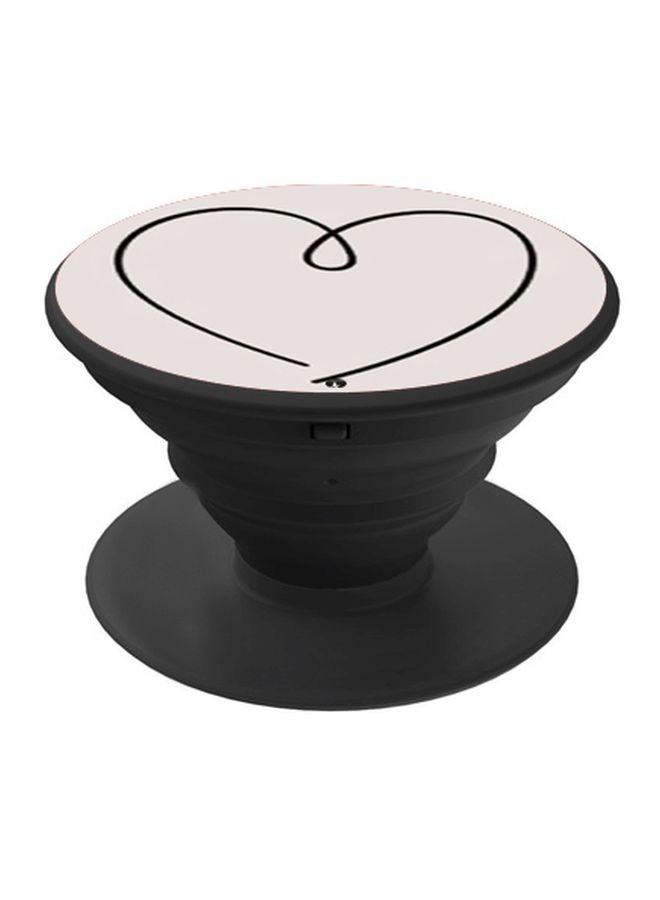 بي بي حامل للهاتف بوب سوكيت مزين بطبعة على شكل قلب رمادي/أسود - Image 1