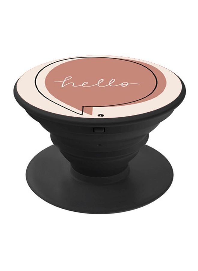 BP Hello Printed Pop Socket Phone Holder Brown/Pink/Black - Image 1