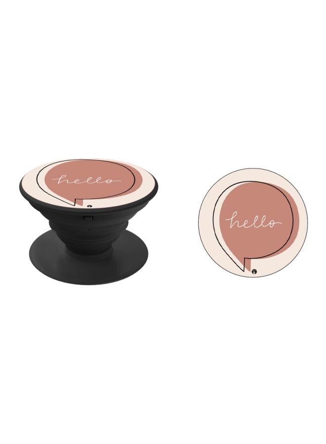 BP Hello Printed Pop Socket Phone Holder Brown/Pink/Black - Image 2