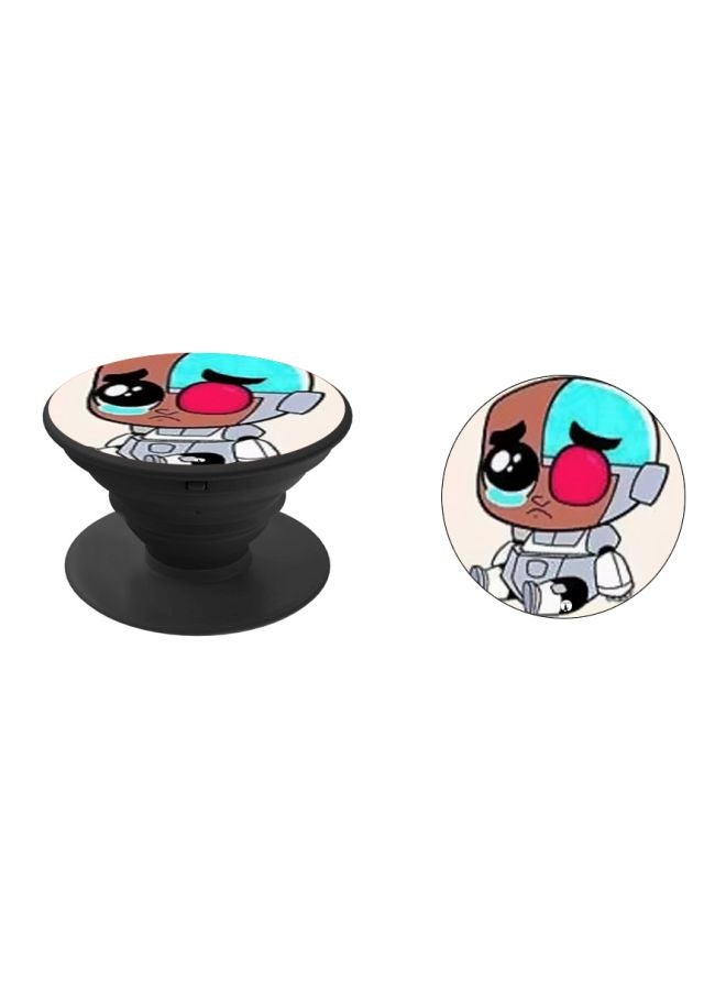 BP Cartoon Printed Pop Socket Phone Holder Black/Brown/Blue - Image 2
