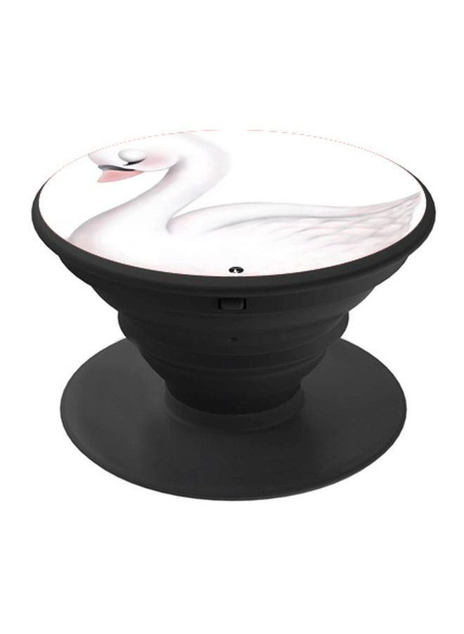 BP Swan Printed Pop Socket Phone Holder White/Pink - Image 1