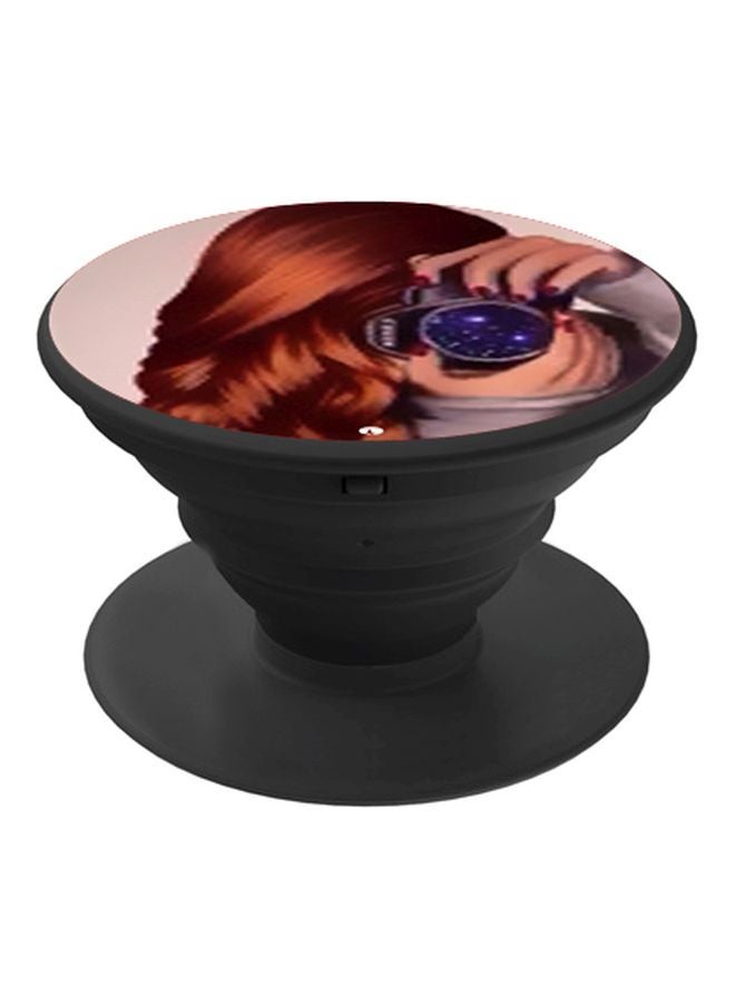 BP Printed Pop Socket Phone Holder Black/Beige/Brown - Image 1