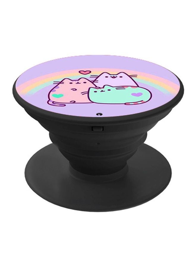 BP Cartoon Printed Pop Socket Phone Holder Black/Purple/Blue - Image 1