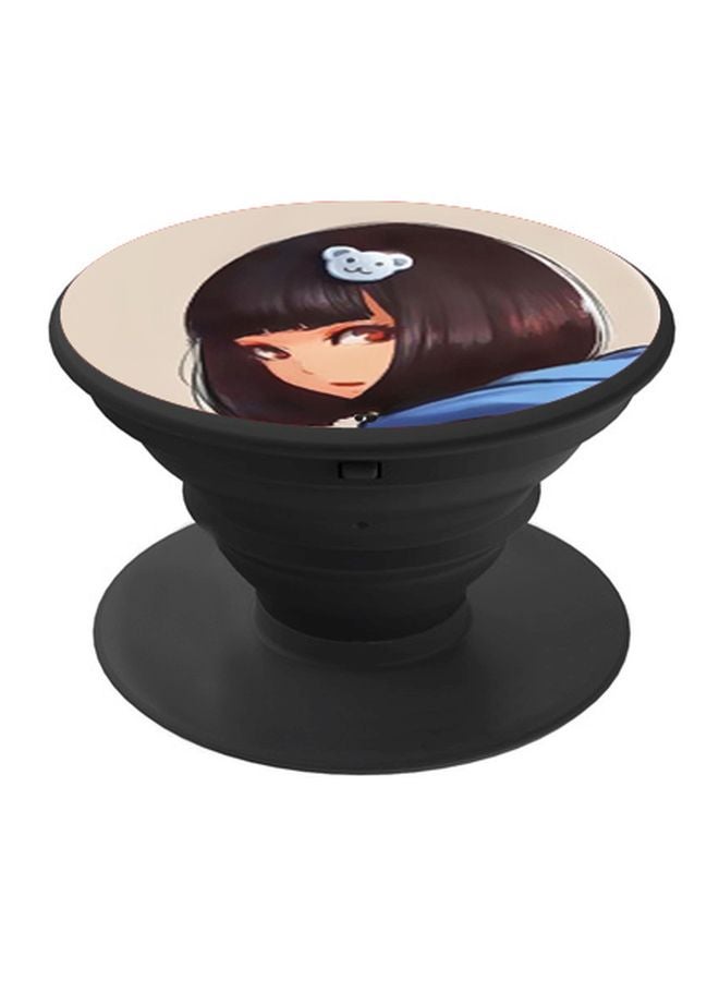 بي بي حامل هاتف بوب سوكيت بطبعة فتاة بيج/أزرق/أسود - Image 1