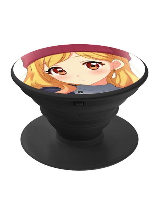 BP Girl Printed Pop Socket Phone Holder Yellow/Beige/Black - Image 1