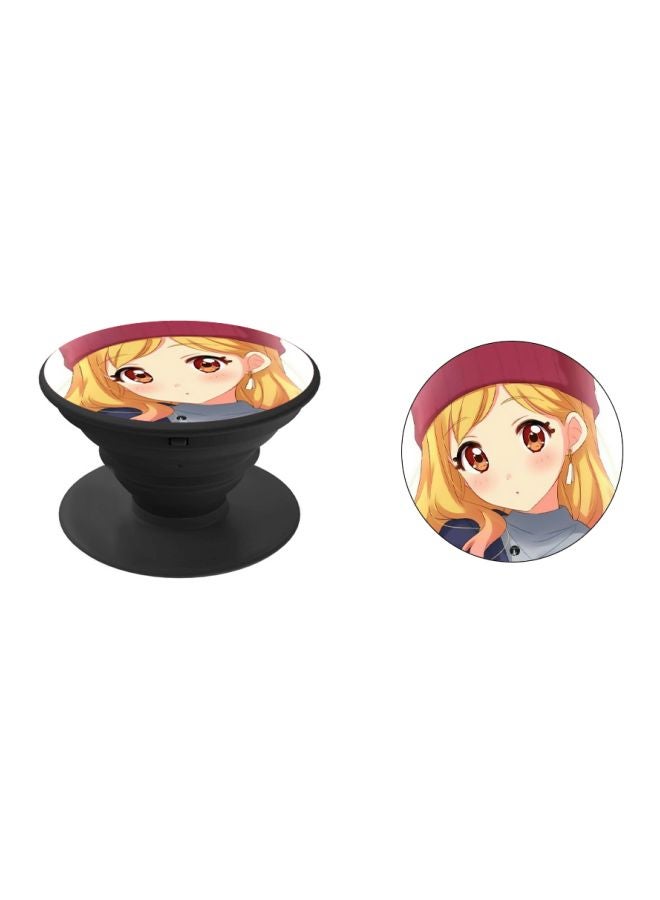 BP Girl Printed Pop Socket Phone Holder Yellow/Beige/Black - Image 2