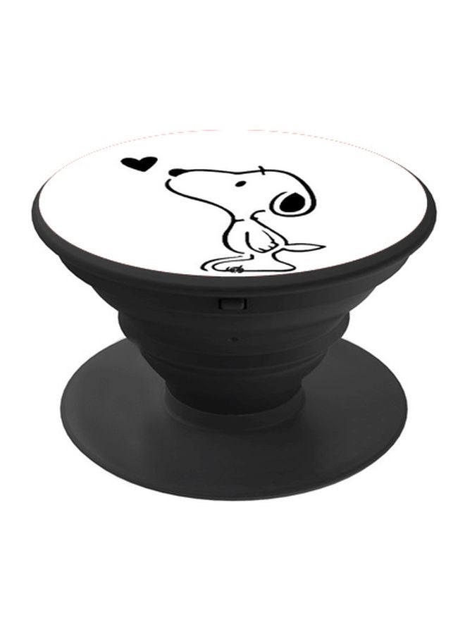 BP Dog Printed Pop Socket Phone Holder White/Black - Image 1