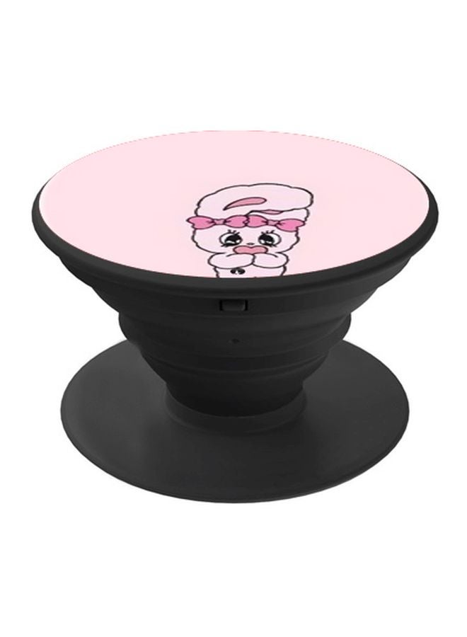 بي بي حامل هاتف على شكل مقبض أصابع منبثق بطبعة رسومات كرتونية وردي/أسود - Image 1