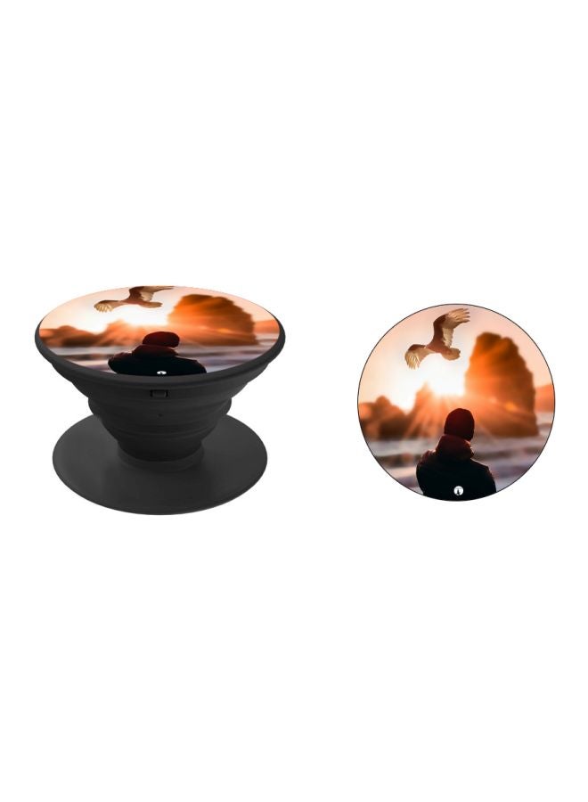 BP Bird Printed Pop Socket Phone Holder White/Orange/Black - Image 2