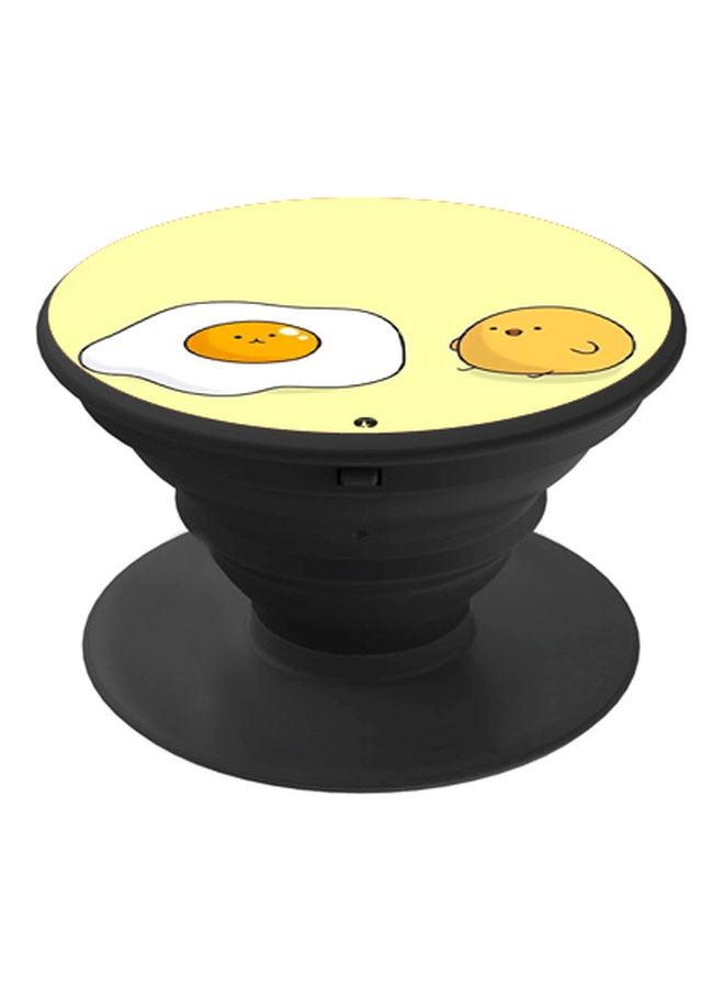 BP Egg Cartoon Printed Pop Socket Phone Holder Yellow/White/Black - Image 1