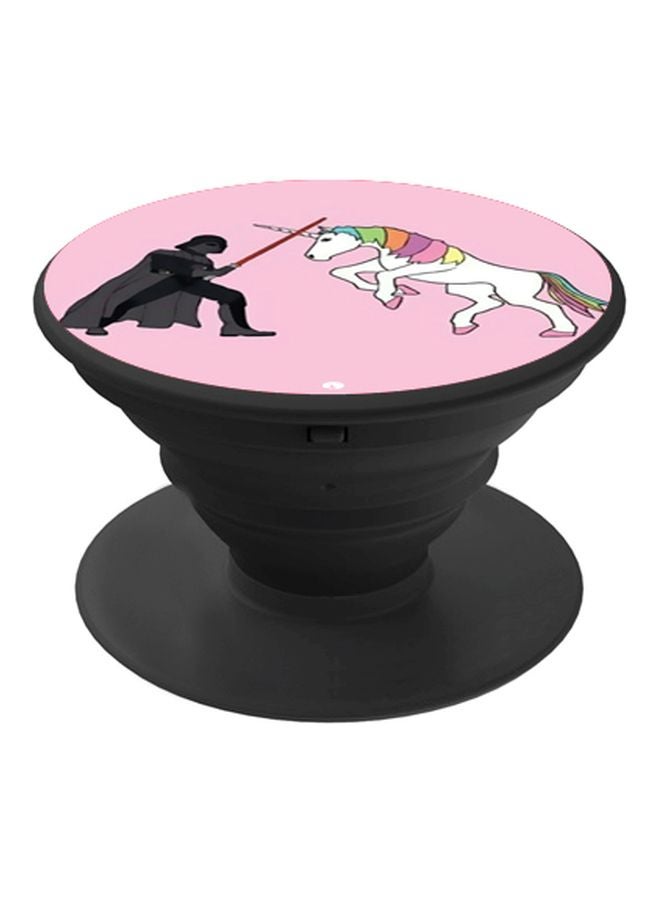 BP Cartoon Printed Pop Socket Phone Holder Pink/White/Black - Image 1