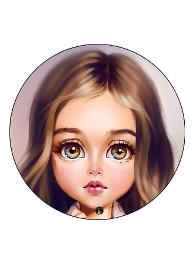 BP Doll Printed Pop Socket Phone Holder Black/Pink/Brown - Image 2