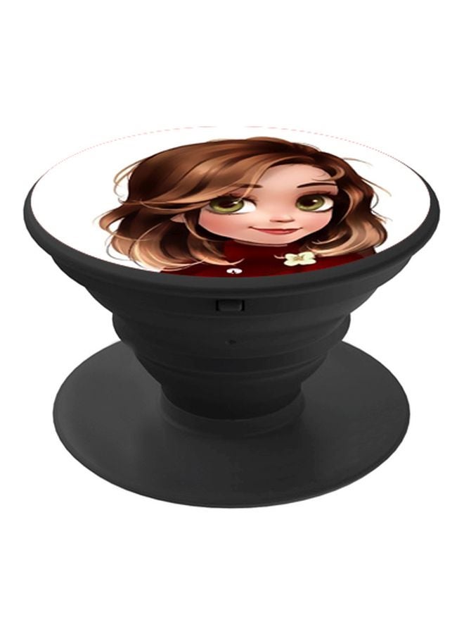 BP Doll Printed Pop Socket Phone Holder Black/White/Brown - Image 1