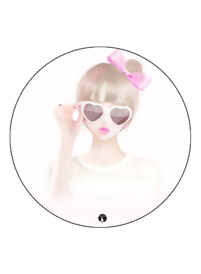 بي بي حامل هاتف على شكل مقبض أصابع منبثق بطبعة رسومات كرتونية أسود/ وردي/ أبيض - Image 2