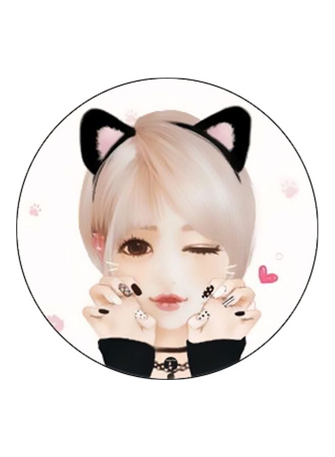 BP Cartoon Printed Pop Socket Phone Holder Black/Pink/White - Image 2